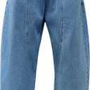 Cicy Bell Womens Wide Leg Cropped Jeans Baggy Boyfriend Mid Denim Pants | Rise Harem,High Elastic Smocked Waistband,Loose Fit (Gray) 6