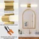 2 x Kalium Bathroom Wall Sconces Set of Two, 21 Inch Modern Vanity Lights with Frosted Glass Shade, Bathrooms Vanity Lighting Fixtures for Mirror Bedroom Living Room Hallway (Gold)