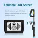 ALLOSUN Metal Detector, Adjustable 31.1"-40.2" with Foldable LCD Display, Metal Detectors with Flashlight for Night Exploration TS20B