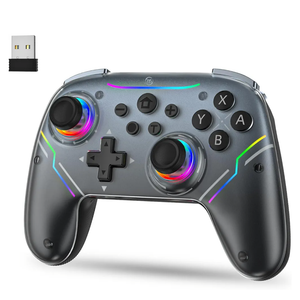 JDDWIN Wireless Controller for Switch 2/Switch/PC/Steam Deck, Hall Effect Joysticks & Triggers/Wakeup Function, Gamepad with RGB Light /Turbo/Programmable/ Dual Vibration Bluetooth USB Adapter for PC (Black)