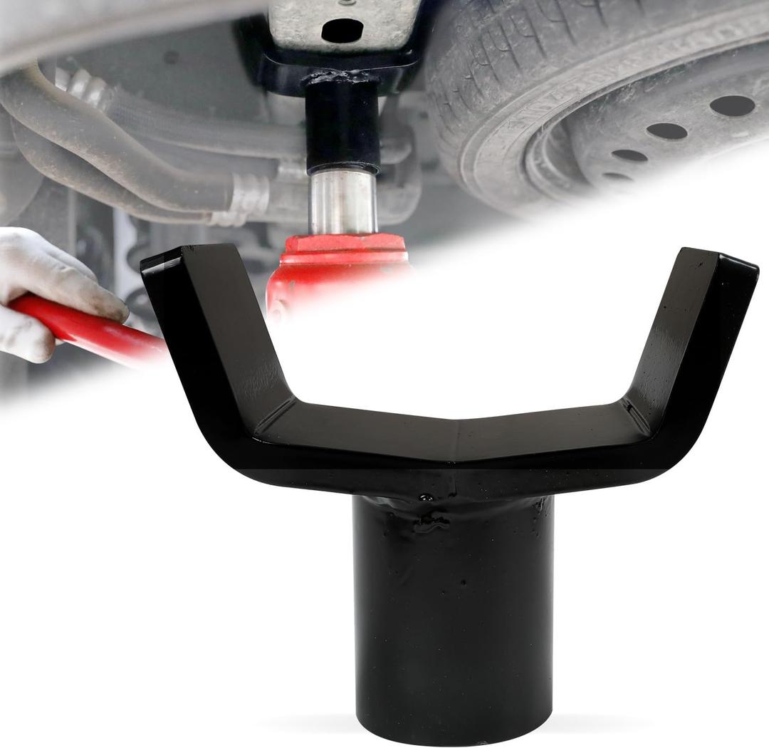 Bottle Jack Adapter for 12t Jacks, Safe Steel Bottle Jacks Adapter Lifting Saddle for 3 Inch and 4 Inch Round&Square Axle Tube, Fits1.65Inch(42mm) or Smaller Diameter Bottle Jack Accessories (Black)