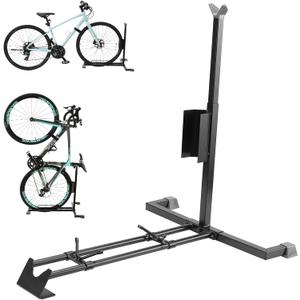 Bike Stand for Vertical Bike Storage,Upright Bicycle Stand Indoor,Standing Bike Rack for Garage Floor,Suit for MTB,Road Bike,Woman Bike and E-bike. (1 pack)