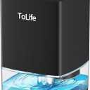 ToLife Dehumidifiers for Home 30 OZ Water Tank with Auto-Off 500 sq.ft Portable Small Dehumidifier for Bathroom Bedroom RV Closet Room 7 Colors LED Light, Black