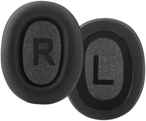 Pack of 2 H12 ANC Replacement Ear Pads Soft Protein Leather Ear Cushions Compatible with MPOW H12 ANC H10 RCA H033C Headphones (Not Fit for MPOW H12 IPO) Earmuffs Noise Isolation Memory Foam Earpads, Black