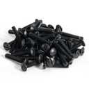 Henne Bery 3/4" Long 6-32 Thread, Oval Head Milled Slot Replacement Wall Plate Screws, 50 Pack, Black