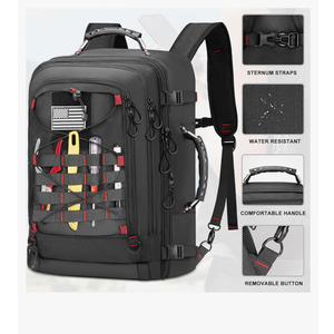 Vancropak Travel Backpack for Men, Extra Large 17.3 inch Laptop Backpacks, Flight Approved Sturdy Carry on Suitcase for Airplanes , Expandable 50L Luggage Daypack Duffel Bag, Black