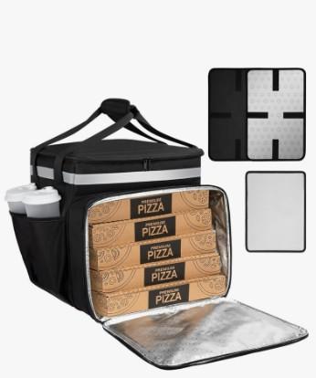 Food Delivery Backpack, Expandable Delivery Backpacks for Hot/Cold with Reflective Strips and Cup Holder. Bike Delivery Bag Backpack Suitable for Uber Eats, DoorDash, and Camping