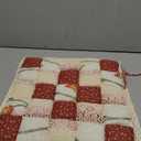 vctops Patchwork Chair Pad with Ties No Slip Lace Trim Chair Cushion Farmhouse Floral Print Kitchen Dining Seat Cushion (606 Red, 16"x16")