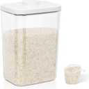 TBMax Rice Container -12 Lbs / 6 Qt Flour Storage Container with Airtight Pop Up Lid & Measuring Scoop for Flour, Cereal, Pet Dog Cat Food Storage, Kitchen Pantry Organization