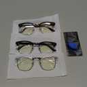 racico Blue Light Glasses for Men & Women - Mixed Material + Metal Frames with UV Protection Coating (*A1 Matte Black/Tea/Clear)