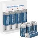 8 Pack CR123A Rechargeable Lithium Batteries with Charger 3.7V 800mAh 123a Lithium Batteries for Arlo Camera and Flasglight