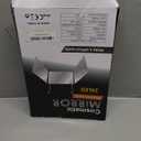 HIEEY 3 Way 360 Trifold Mirror with LED, Height Adjustable Telescoping Hooks,and 5X Magnification for Makeup,Hair Cutting/Styling (White)