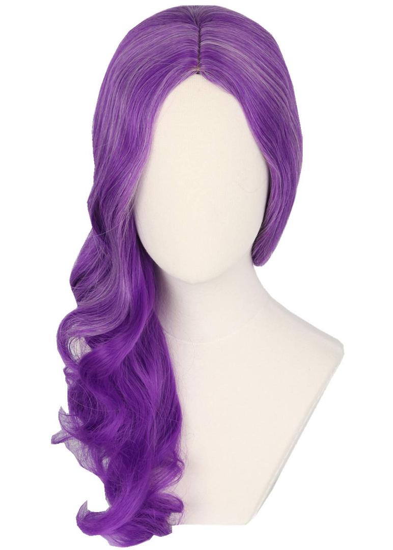 Topcosplay Purple Wigs for Child Long Curly Wig Halloween Wigs