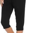 Vlazom Cotton Women's Pajama Bottoms Capri Lounge Pants Casual Cropped Pjs Trouser with Pockets & Drawstring XXL