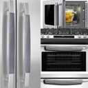 4 PCS Refrigerator Door Handle Covers, Velvet Kitchen Decors Keep Appliance Clean for Fridge Microwave Stove Bathroom Keep Off Stains Dust Fingerprint Prevent Spread (Grey) (Gray)