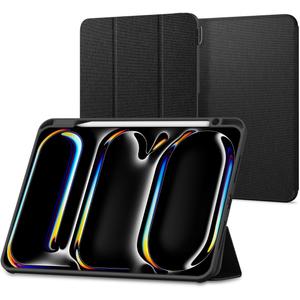 Spigen for iPad Pro 11 inch Case M5/M4 (2025-2024), Urban Fit, Protective Premium Fabric Tri-Fold Kickstand Folio Cover with Pencil Holder, Supports Auto Wake/Sleep, Black | Elegant minimalist design with pencil holder, tri fold stand function, auto sleep/wake - black