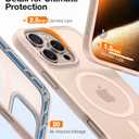 TORRAS for iPhone 16 Pro Case Translucent Matte Back/Desert Titanium Edge | Compatible with MagSafe, Military Grade Drop Protection, Stronger Magnetic, Shockproof Airbag, Color Button, Slim