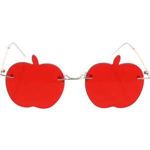 Apple Sunglass Apple Shaped Sunglasses Transparent Tinted Candy Color Eyewear Frameless Glasses for Valentines Day Party Cosplay