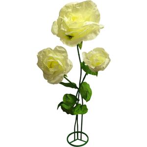 Giant Peony Artificial Flower 3PCS, Yellow Foldable Fake Flowers