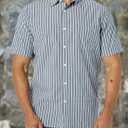 Amazon Essentials Men's Slim-Fit Short-Sleeve Poplin Shirt (Gray, L)