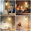 DLLT Floor Lamp Tall for Room: Black Standing Lamp with Clear Glass Lampshade for Living Room - Modern Bright Lamp for Bedroom - Industrial Corner Floor Lamps for Office 8W Led Bulb Included (Black-BF)