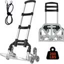 200LBS Stair Climbing Cart, Folding Hand Truck Dolly, Grocery Shopping Cart with Mute Wheels, Aluminum Hand Truck for Luggage, Travel, Shopping