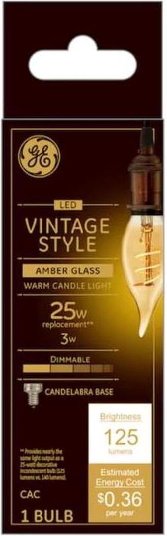 GE Vintage Style LED Light Bulb, 25 Watt, Amber Finish, ST19 Edison Style Bulb (1 Pack)
