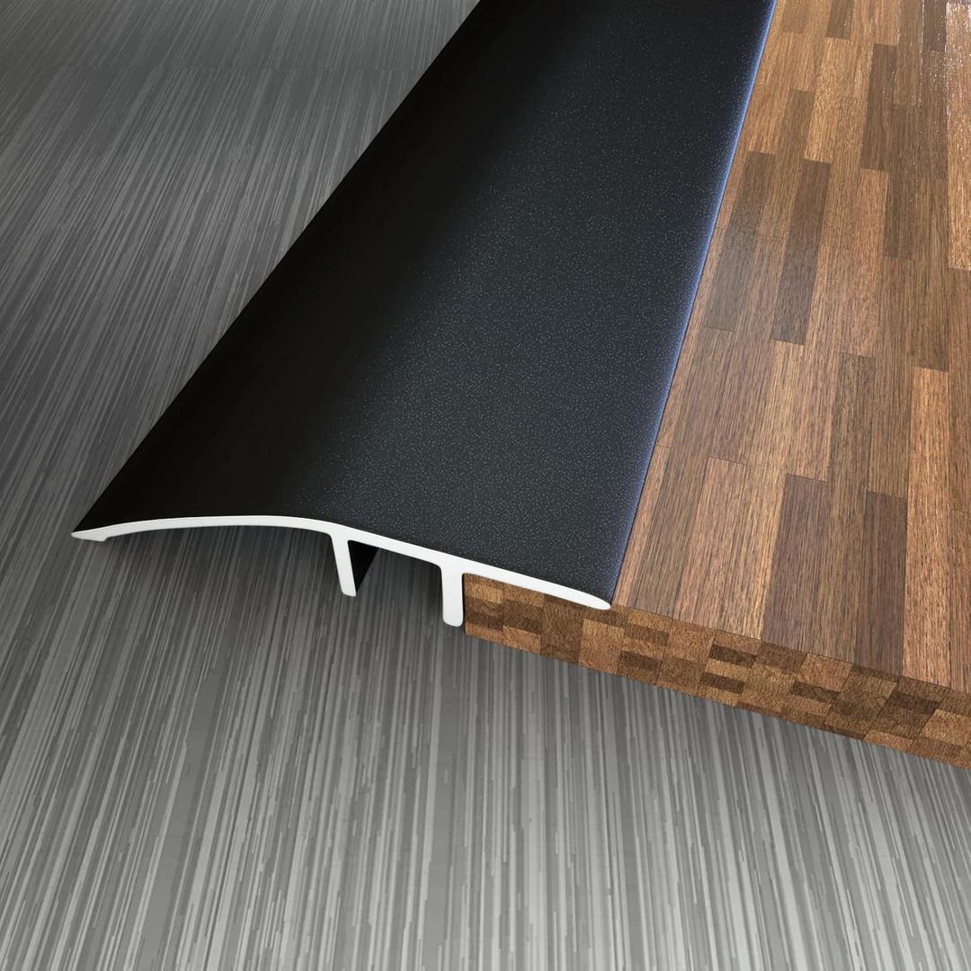 Aluminum Floor Transition Threshold Strip, Door/Carpet/Tile/Threshold Reducer, Doorway Edge Trim for Laminate Floor Mat Carpet and Vinyl Tile (Black, 36Inch) (1.7in x 3ft)