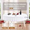 60 Inch White Round Tablecloth, 2 Pack Wrinkle Resistant 5ft Spandex Table Cover Circle, Washable Stretchy Table Cloth Round Cover for Banquet Wedding Birthday Dinner Party