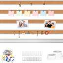 LILXIU 5 PCS Aluminum Trim Cork Board Strips for Walls 45.66 x 1.18 Inch Cork Strips Bulletin Bar Strip with Accessories Bulletin Board Strip for Home Office Classroom Decor