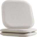 Elegant Comfort 2 Pack Chair Cushion Covers - Skid-Proof Rubber Backing - 16 x 16 Inch - Thick Dining Square Shape Seat Covers - Comfortable Textured Chair Pads with Ties - Thatch Pattern, Cream