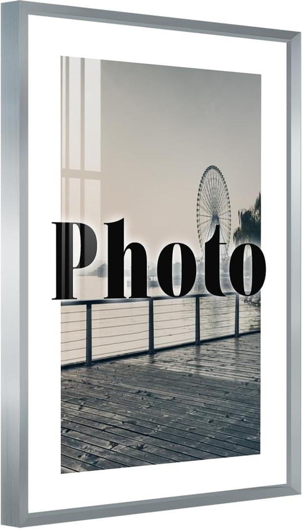 16x16 Metal Picture Frame, 16x16 Aluminum Picture Frame With Acrylic Sheet Covering Wall And Tabletop Display Home Decor, Poster Frame, Wall Hook - Set Of 1, Silver Gray