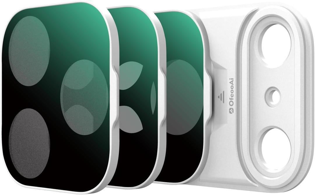 Magnetic UV Filter for iPhone 17 Pro, Snap-On Smartphone Camera Lens Filter with Adhesive Metal Base Mount, HD Optical Glass, Works with Phone Cases & Gimbals (Silver-3pack, iPhone 17Pro)