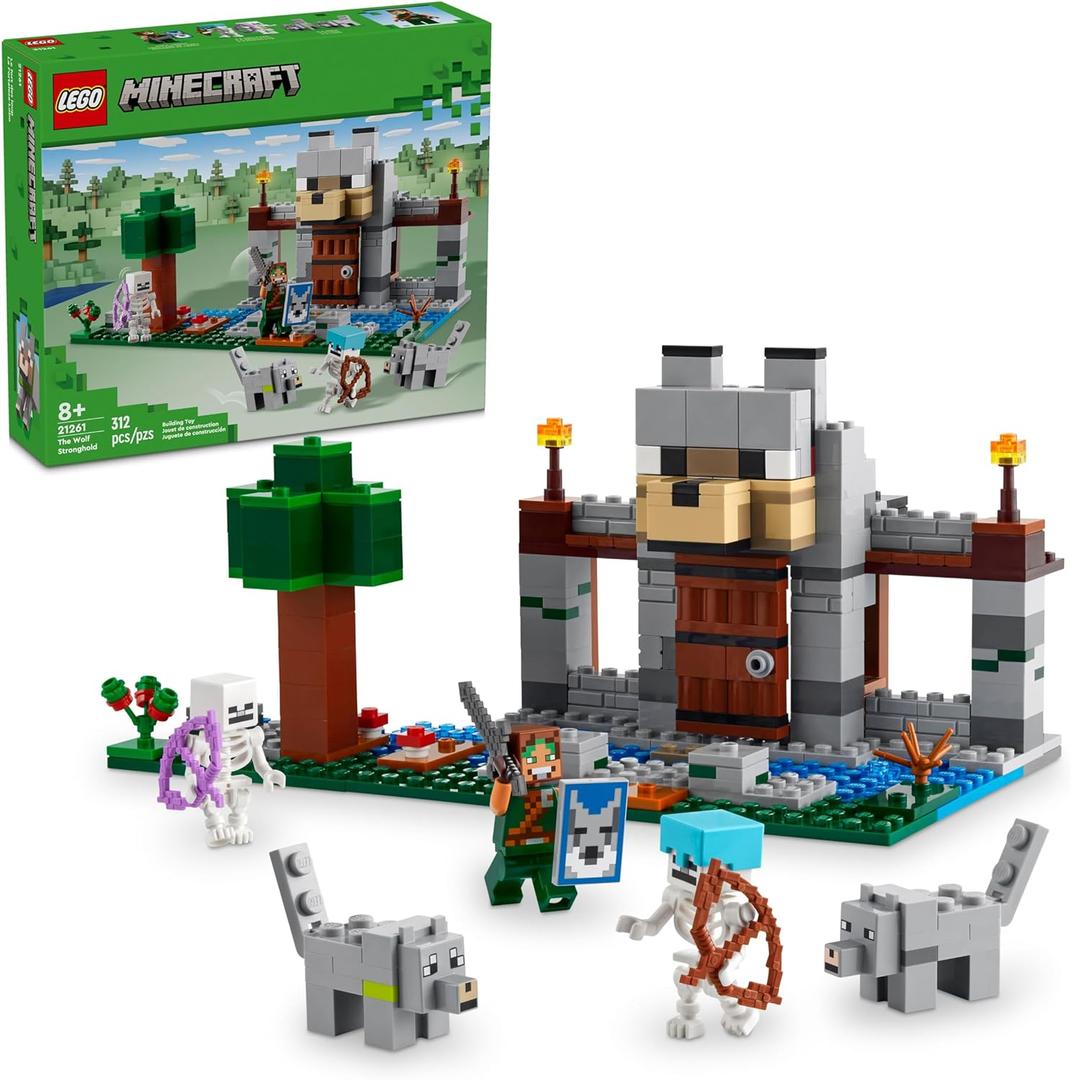 LEGO Minecraft The Wolf Stronghold Fortress Playset, Video Game Toy for Boys and Girls, Action Packed Castle Building Set with Minecraft Minifigures, Minecraft Toy Gift for Kids Ages 8 and Up, 21261 LEGO Minecraft The Wolf Stronghold Fortress Playset, Video Game Toy for Boys and Girls, Action Packed Castle Building Set with Minecraft Minifigures, Minecraft Toy Gift for Kids Ages 8 and Up, 21261