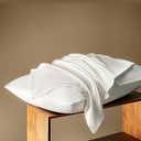 BPC 100% Mulberry Silk Pillowcases 2 Pack, Grade 6A ClimaSilk Silk Pillow Cases King Size, Both Sides, 600 Thread Count, with Hidden Zipper (20"x36", White)