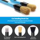 Car Detailing Brush Set, 6 Pack Soft Mixed Hair Auto Detail Brush Kit No Scratch for Automotive Elegant Surface Interior Exterior Dashboard Emblems Panels Engine Bay Wheels Air Vent Seat Leather