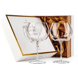 GLASSIQUE CADEAU Large 25 oz Copa de Balon Cocktail Glasses | Set of 1 | Big Crystal Balloon Goblets for Gin and Tonic, Sangria, Aperol Spritz, Limoncello Spritz, Hugo | Elegant Long Stemmed Glassware