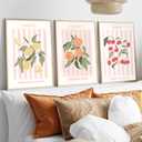 3Pcs Fruit Market Wall Art Kitchen Fruit Canvas Poster Print Lemon Orange Cherry Painting Funky Kitchen Artwork Picture Wall Decor for Dining Room Living Room 16x24in Unframed