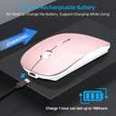 Wireless Mouse for Laptop, Bluetooth Mouse for MacBook Pro/Air/Mac/iPad/Chromebook/Computer -Rechargeale Dual Mode(USB 2.4Ghz + Bluetooth 5.2) Silent Cordless Mice with USB C Adapter,Pink
