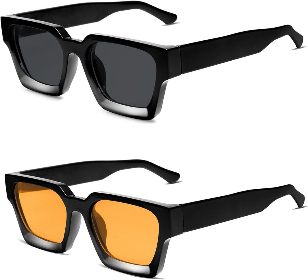 VANLINKER Thick Square Sunglasses for Men Women Retro Chunky Rectangle Shades UV400 Protection VL9731
