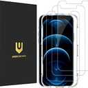 UNBREAKcable 3-Pack Screen Protector for iPhone 12 Pro Max, Double Shatterproof Tempered Glass [Easy Installation] [9H Hardness] [99.99% HD Clear] [Case Friendly] for iPhone 6.7 inch