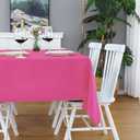 FOLINS&HOME Hot Pink Square Tablecloth - 54 x 54 Inch Fuchsia Wrinkle Free Waterproof Polyester Table Cloths, Spillproof Heavy Duty and Washable Table Cover for Party, Banquet, Rectangle/Oblong