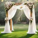 Ivory Wedding Arch Draping Fabric 28'' x 20FT Sheer Chiffon Drape Backdrop, 28"W x 240"L