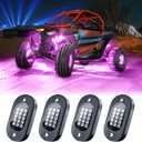 Honalia LED Rock Lights for UTV 4 Pods, RGB Rock Lights for ATV with APP Control,Neon Light Kits for Golf Cart ATV RZR UTV