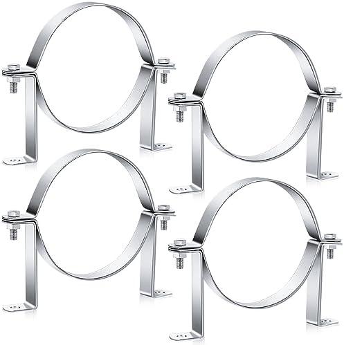 2 Pcs 6 Inch B Vent Wall Strap Round Gas Vent Pipe Strap Rigid Split Ring Hanger