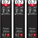 Pentel Ain AMZ-XC287B3P Mechanical Lead, 0.03 inches (0.7 mm), B, 3 Pieces