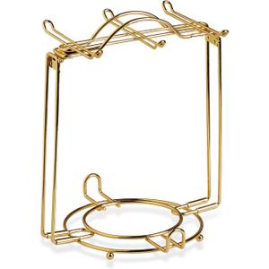 Sweejar Foldable Tea Cups Display Stand, Holds 6 Cups and 6 Saucers Stainless Steel Wire Rack Display Mug Holder Espresso Cups Holder