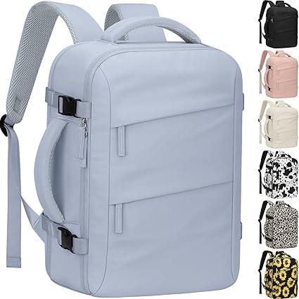 Carry on Backpack for Women TSA Approved 15.6 Inch Travel Laptop Backpack for Women Travel Essentials Foldable Womens Travel Backpack Suitcase Blue