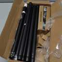 Curtain Rods for Windows 16 to 144 Inches Adjustable Length 1 Inch Diameter Window Curtain Rod with Aluminium Finials, Black