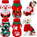 4 Pcs Puppy Christmas Sweater Dog Ugly Xmas Santa Knitted Sweater Small Dog Christmas Outfit Pet Winter Holiday Knitwear Cat Turtleneck Knitwear for Pet Kitten Puppy, Size XS